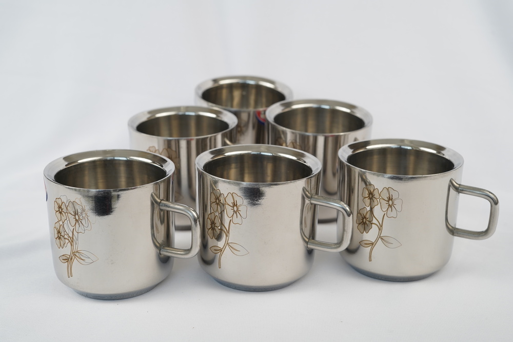 Ss Laser Design Tea Mug - Color: Silver
