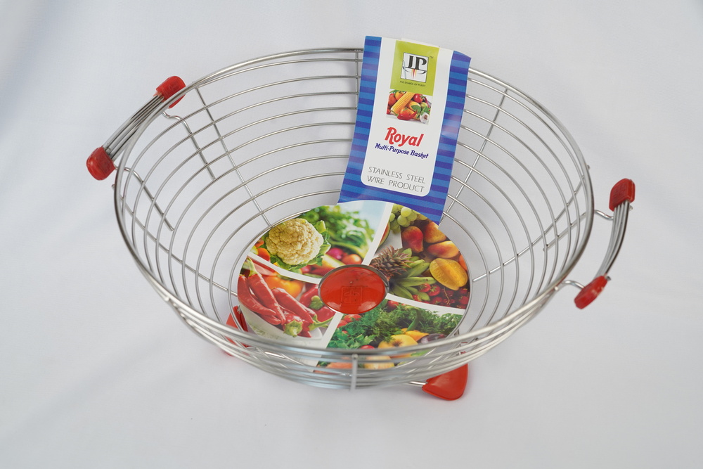 2 Size Ss Fruit Basket - Color: Silver