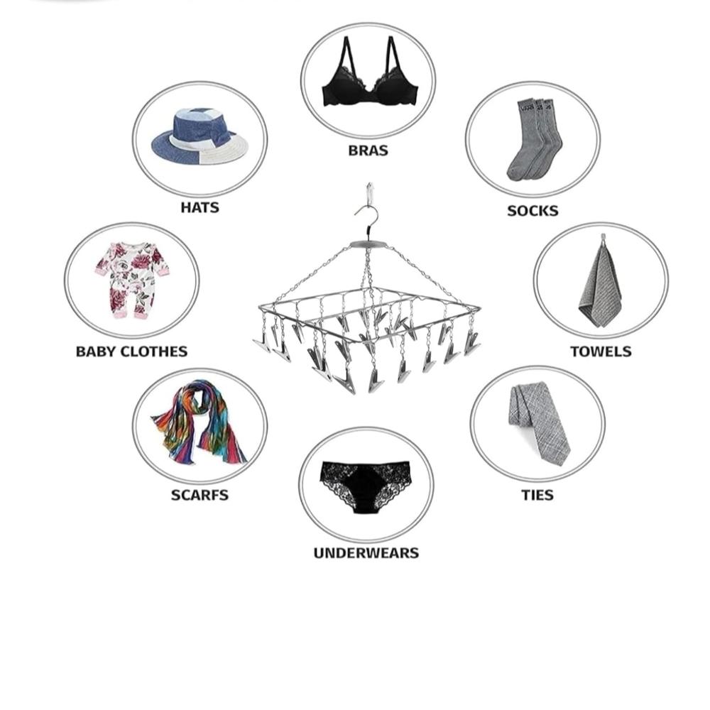 Steel Cloth Clip Hanger - Color: Silver