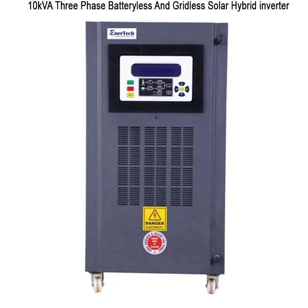 10Kva Three Phase Batteryless And Gridless Solar Hybrid Inverter - Color: Black