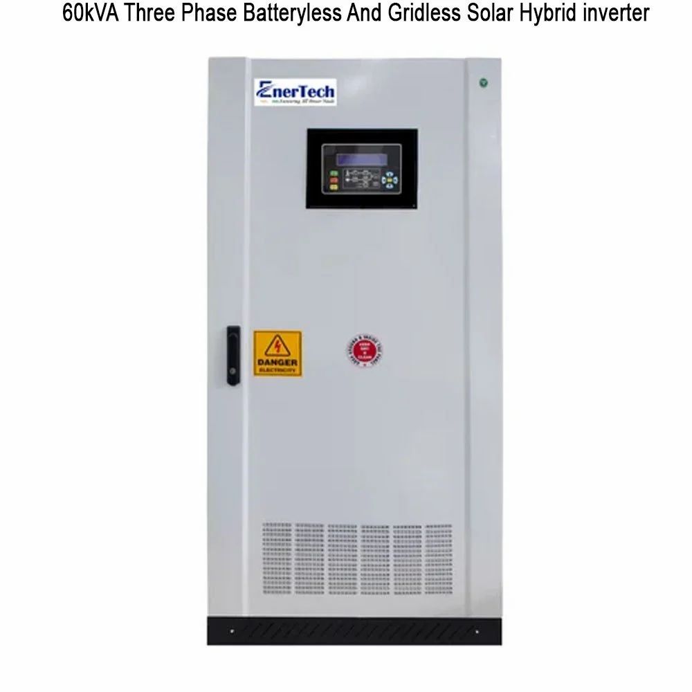 60kVA तीन चरण बिना बैटरी और ग्रिड रहित सौर हाइब्रिड इनवर्टर