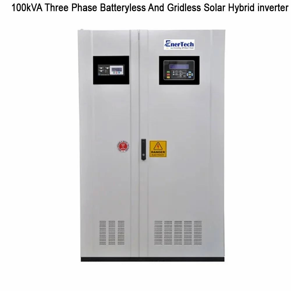 100kVA तीन फेज बैटरी रहित और ग्रिड रहित सोलर हाइब्रिड इन्वर्टर