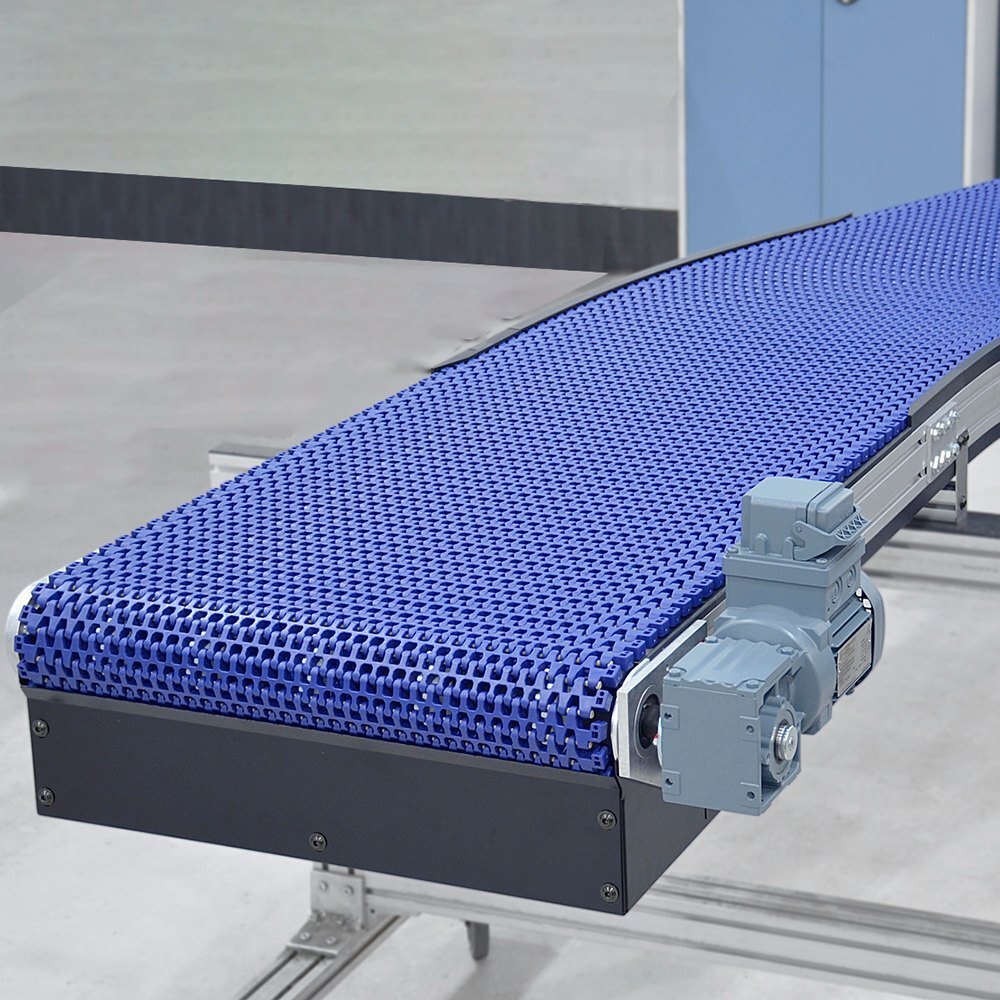 Plastic Modular Conveyor Belt - Color: Blue