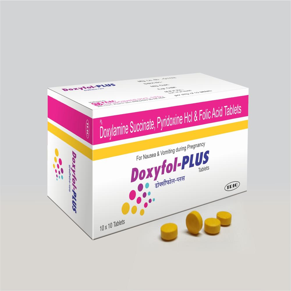 Doxylamine Succinate 10 mg, B6 10 mg & Folic Acid 2.5 mg Tablets