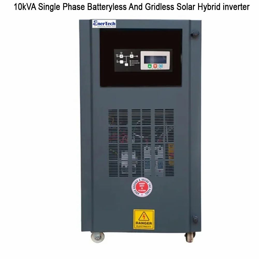10 kVA एकल चरण बैटरी रहित और ग्रिड रहित सौर हाइब्रिड इन्वर्टर