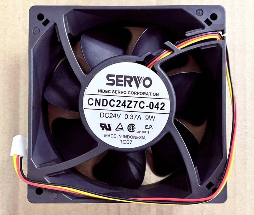 SERVO CNDC24Z7C-042 Axial Fan 24V-0.37A DC Brushless Air Cooling Fan 12038 3Pin Fan with Heat Sinks All in one Cooler  (Black)