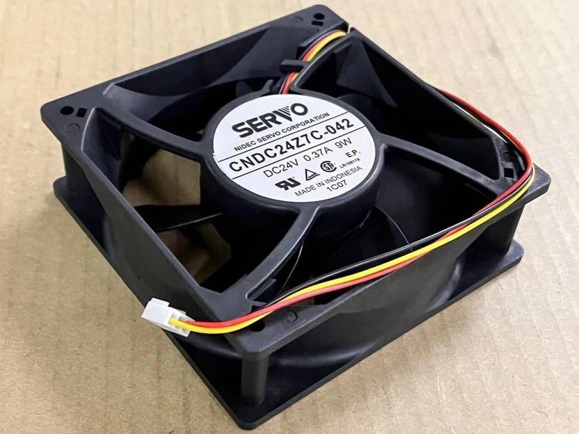 Servo Cndc24z7c-042 Axial Fan 24v-0.37a Dc Brushless Air Cooling Fan 12038 3pin Fan With Heat Sinks All In One Cooler (Black) - Color: Black