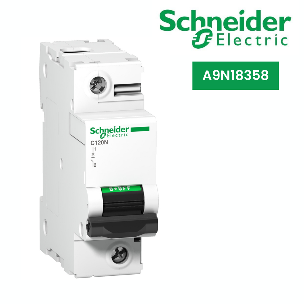 A9N18358-Miniature Circuit-Breaker, Acti9 C120N, 1P, 100 A, C Curve, 10000 A (Iec 60898-1), 10 Ka (Iec 60947-2) - Frequency: 50/60 Hz Hertz (Hz)
