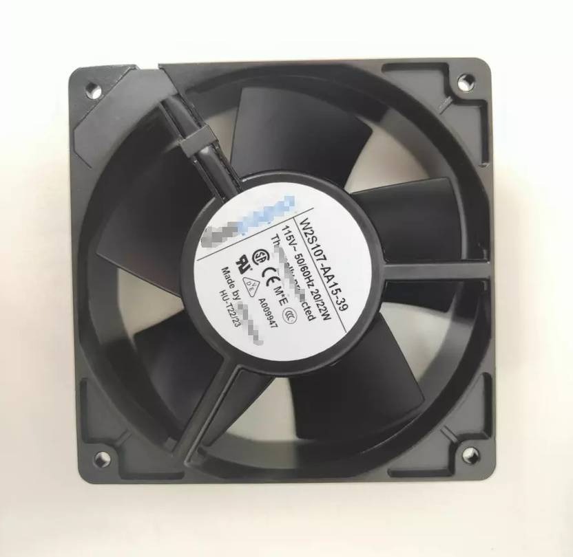 EBM W2S107-AA15-39 Axial Fan 115V-20/22W DC Brushless Air Cooling Fan 12038 2Pin Fan with Heat Sinks All in one Cooler  (Black, Metal)