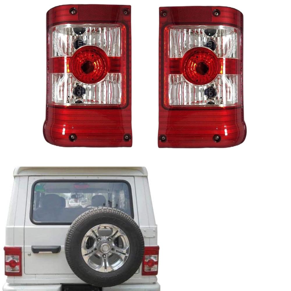 K D Tail light/Back light assembly For Mahindra Bolero  Type 2 White PAIR (2007-NOW)
