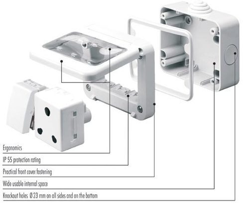 Electrical Weather Proof Power Distribution System - Color: White