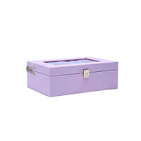 Purple Classic Decorative Gift Trunk Box With Transparent Acrylic Window