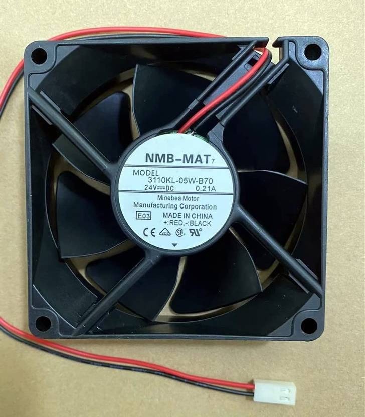 NMB 3110KL-05W-B70 Axial Fan 24V-0.21A DC Brushless Air Cooling Fan 8025mm 2Pin Fan with Heat Sinks All in one Cooler  (Black)