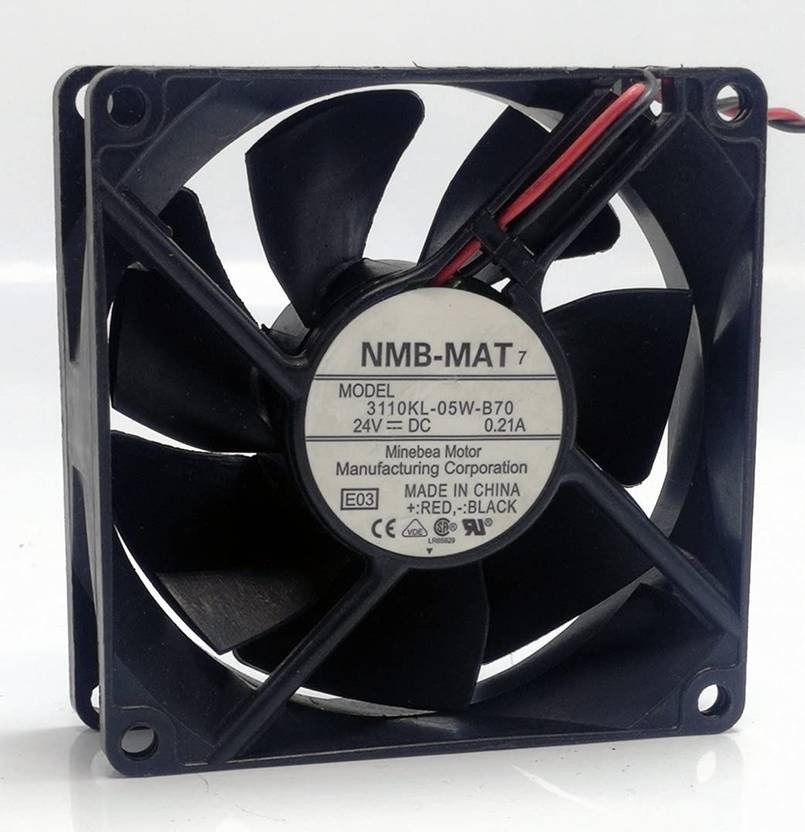 NMB 3110KL-05W-B70 Axial Fan 24V-0.21A DC Brushless Air Cooling Fan 8025mm 2Pin Fan with Heat Sinks All in one Cooler  (Black)