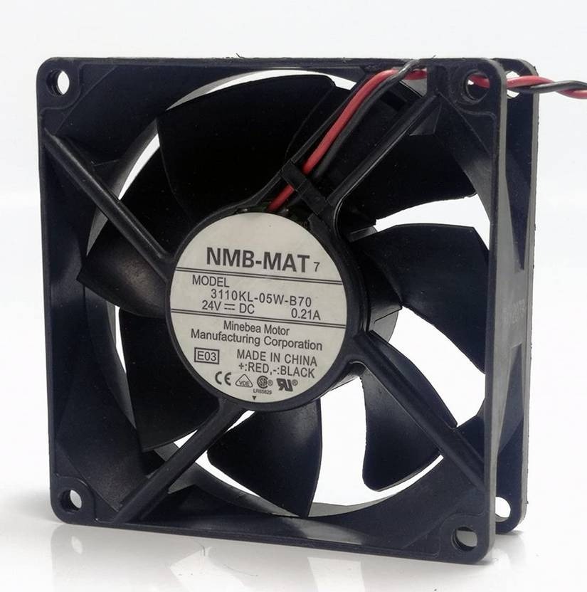 NMB 3110KL-05W-B70 Axial Fan 24V-0.21A DC Brushless Air Cooling Fan 8025mm 2Pin Fan with Heat Sinks All in one Cooler  (Black)