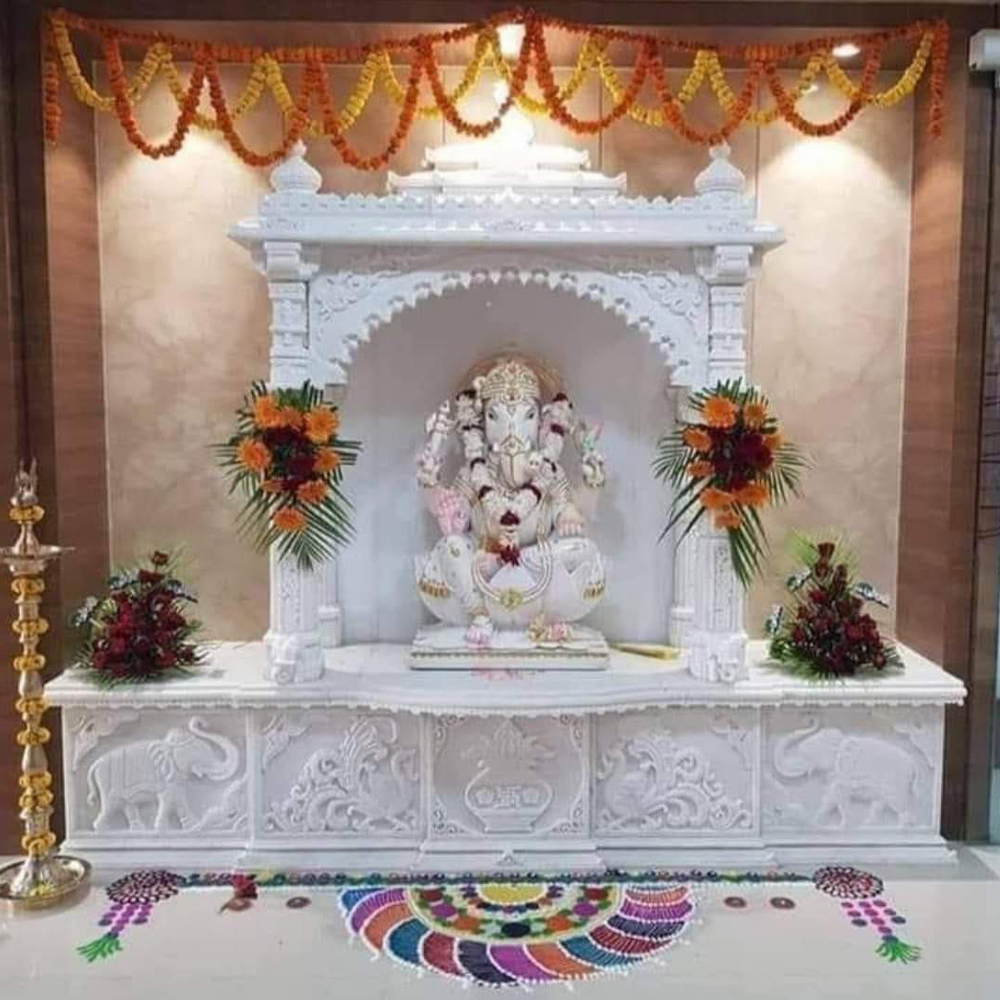 Modern Designer Marble Temple - Color: White