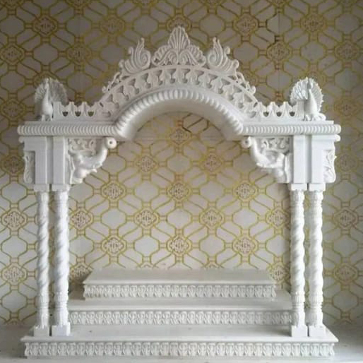 White Marble Pooja Temple - Design Type: Traditional