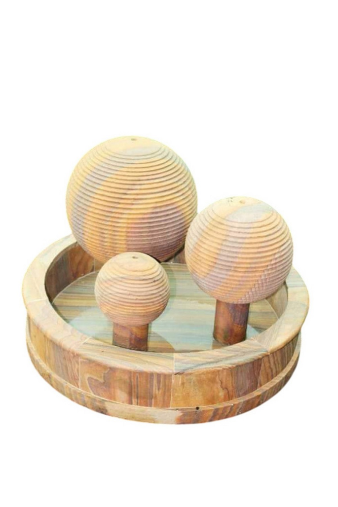Brown Round Rainbow Sandstone Ball - Application: Outdoor