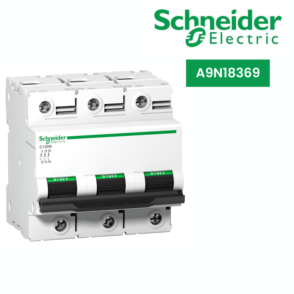 A9N18369-Miniature Circuit-Breaker, Acti9 C120N, 3P, 125 A, C Curve, 10000 A (Iec 60898-1), 10 Ka (Iec 60947-2) - Frequency: 50/60 Hz Hertz (Hz)