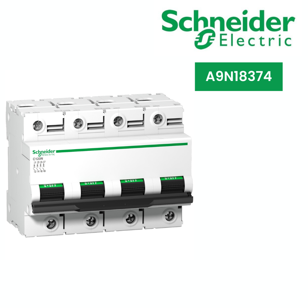 A9N18374-Miniature Circuit-Breaker, Acti9 C120N, 4P, 100 A, C Curve, 10000 A (Iec 60898-1), 10 Ka (Iec 60947-2) - Frequency: 50/60 Hz Hertz (Hz)