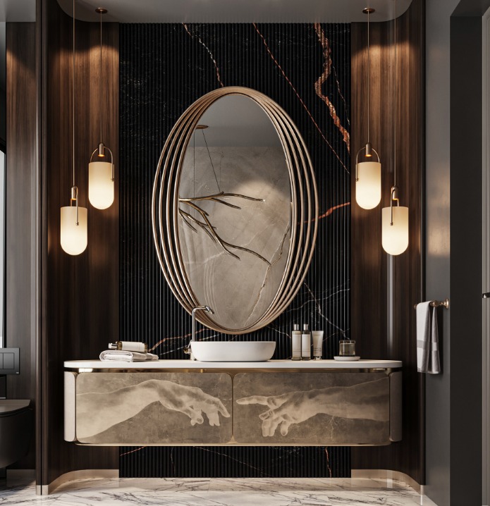 Ss Solid Frame Mirror - Color: Glass