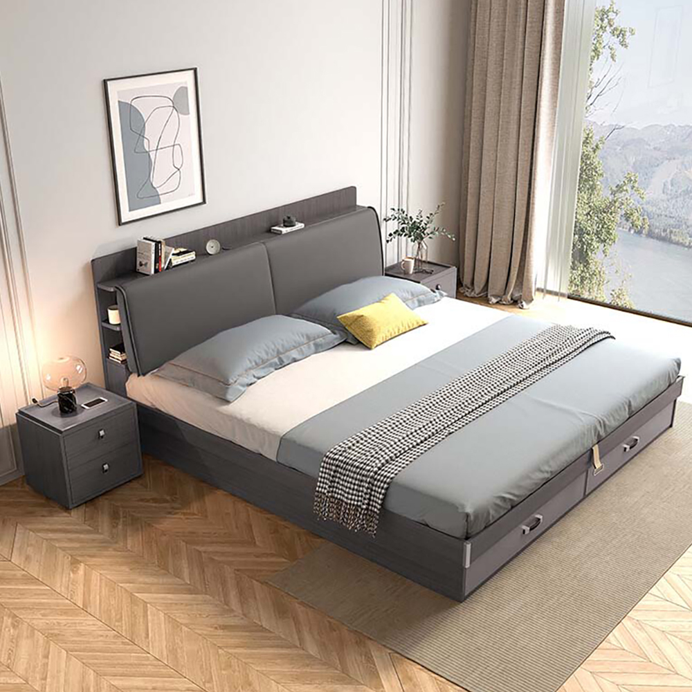 Royaloak Tivoli Italian Queen Size Bed With Hydraulic And Headboard Storage - Bd2001-5 - Assembly: Carpenter Assembly