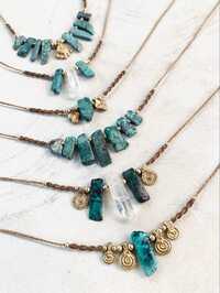 Handmade Bohemian Turquoise Crystal Necklace - Color: Different Available