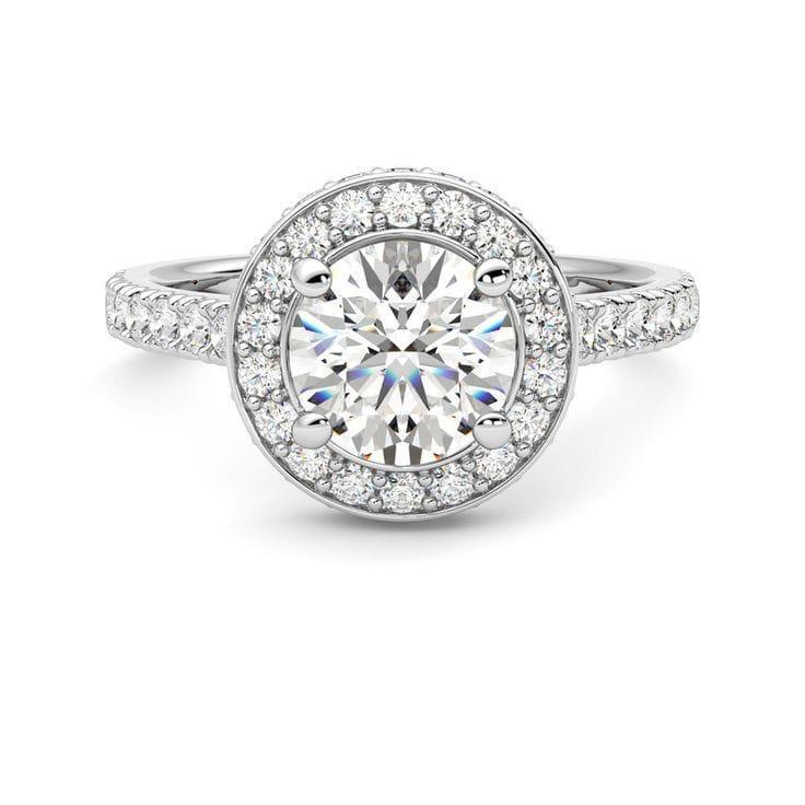 Lotus Flower Halo Diamond Ring - Diamond Clarity: I1