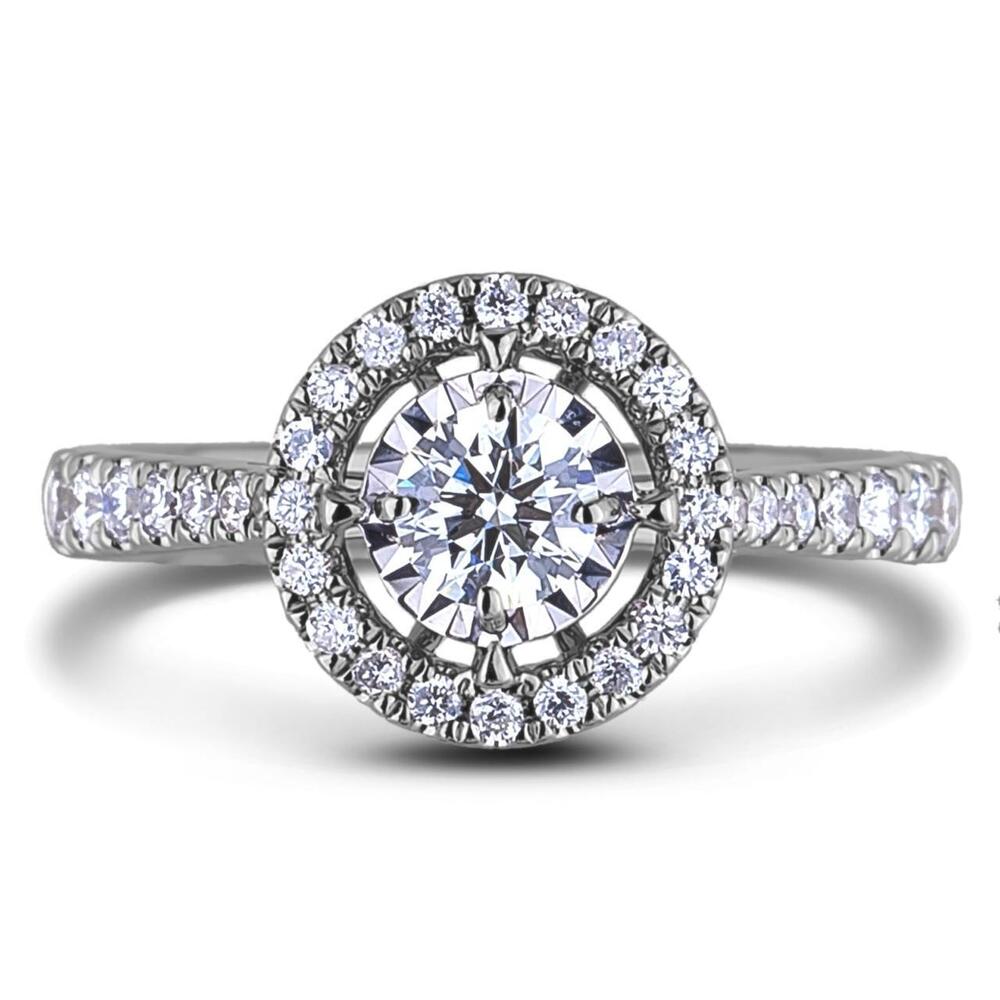 Lotus Flower Halo Diamond Ring - Diamond Clarity: I1