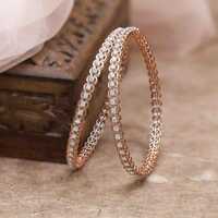 Elegant Diamond Cut Bangle - Diamond Clarity: I1