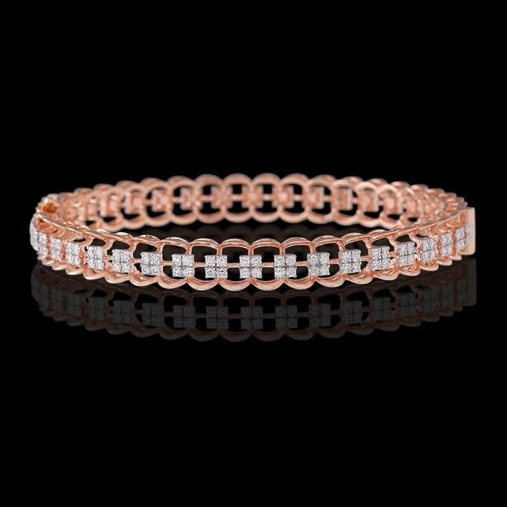 Elegant Diamond Cut Bangle - Diamond Clarity: I1