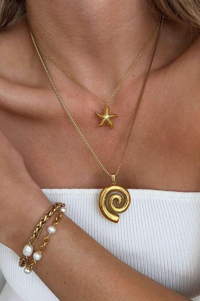 Malibu Necklace 18K Gold Plated Stainless Steel - Color: As Per Requirement
