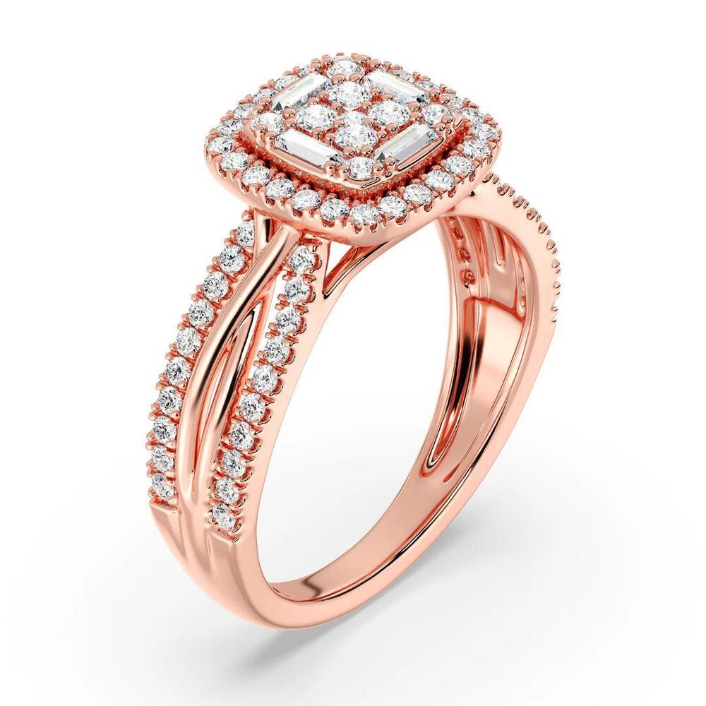 Vintage Style Cushion Halo Engagement Ring - Color: As Per Requirement