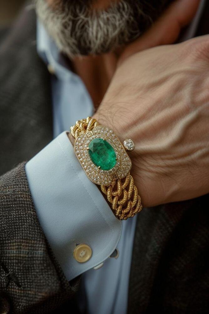 Mens Antique Diamond Bracelet - Color: As Per Requirement