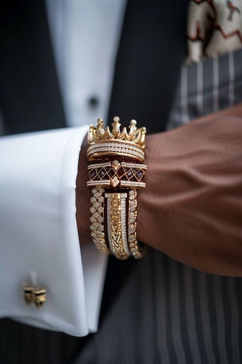 Designer Mens Gold Bracelet - Color: As Per Requirement