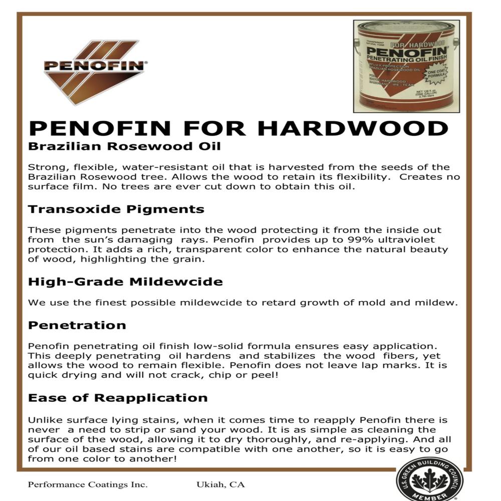 Penofin Hardwood Oil Brazilian Rosewood Oil - Color: Colorless