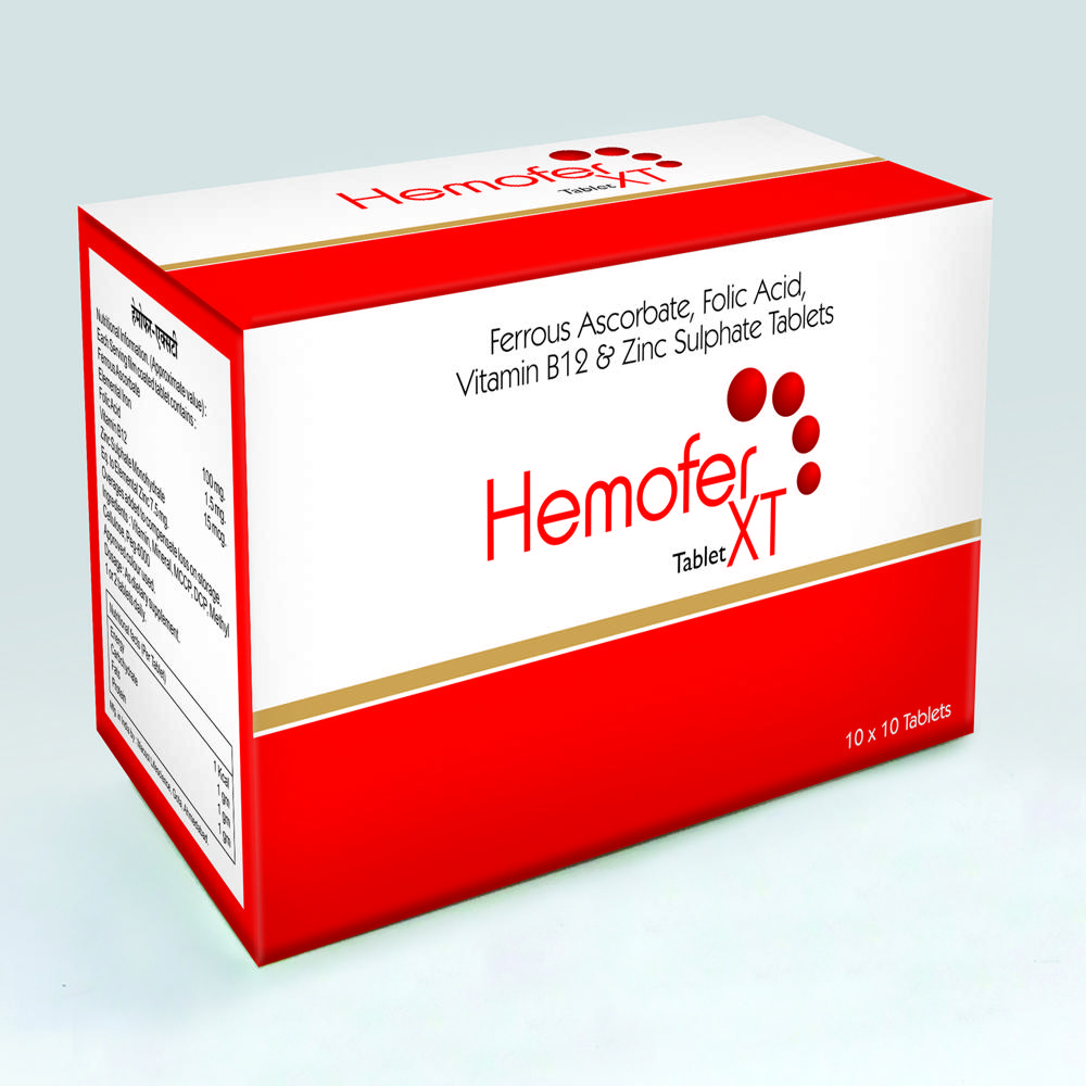 Ferrous Ascorbate, Folic Acid, Vitamin B12 & Zinc Hematinic Tablets