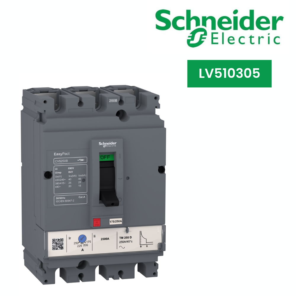 Lv510305-Circuit Breaker Easypact Cvs100B, 25 Ka At 415 Vac, 63 A Rating Thermal Magnetic Tm-D Trip Unit, 3P 3D - Frequency: 50/60 Hz Hertz (Hz)