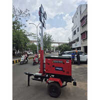 Mobile Telescopic Led Light Tower - Color: Red And Black