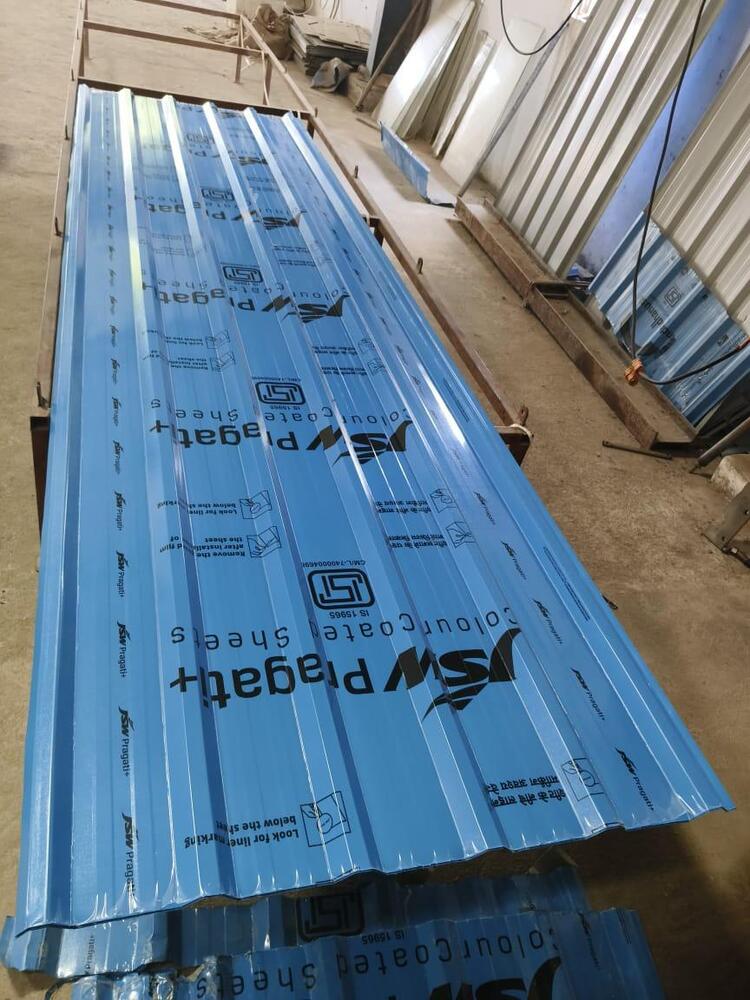 Jsw Colour On Plus Az Roofing Sheet - Color: Blue