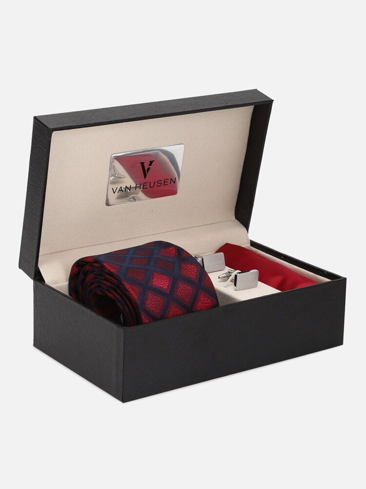 Tie Cufflink Pocket Square Set - Color: Blue