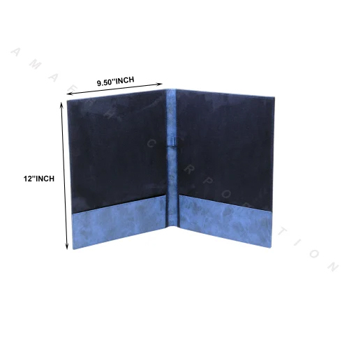 Leatherette A4 Size Bill Folder - Color: Blue