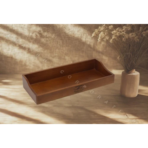 Wooden Laundry Return Tray - Color: Brown