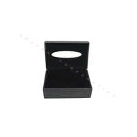 Grey Leatherette Tissue Box