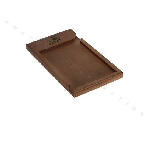 Dark Brown Wooden Scribbling Pad - Shape: Rectangular