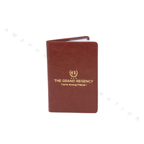 Leather Passport Holder - Color: Brown