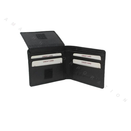 Male Leather Wallet - Color: Black
