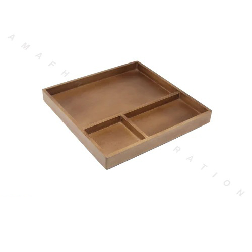 Wooden Shoe Tray With 02 Partition - Application: Hotels & Resorts.