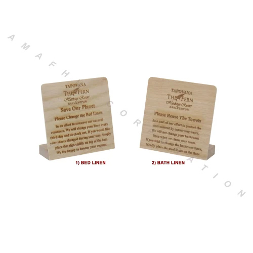 Eco-Friendly Linen Change Signs - Color: Brown