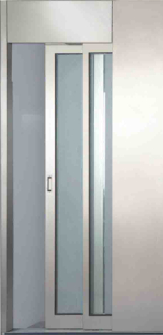 Manual Telescopic Glass Door - Color: White